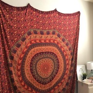 Urban Outfitters Red Orange Medallion Tapestry